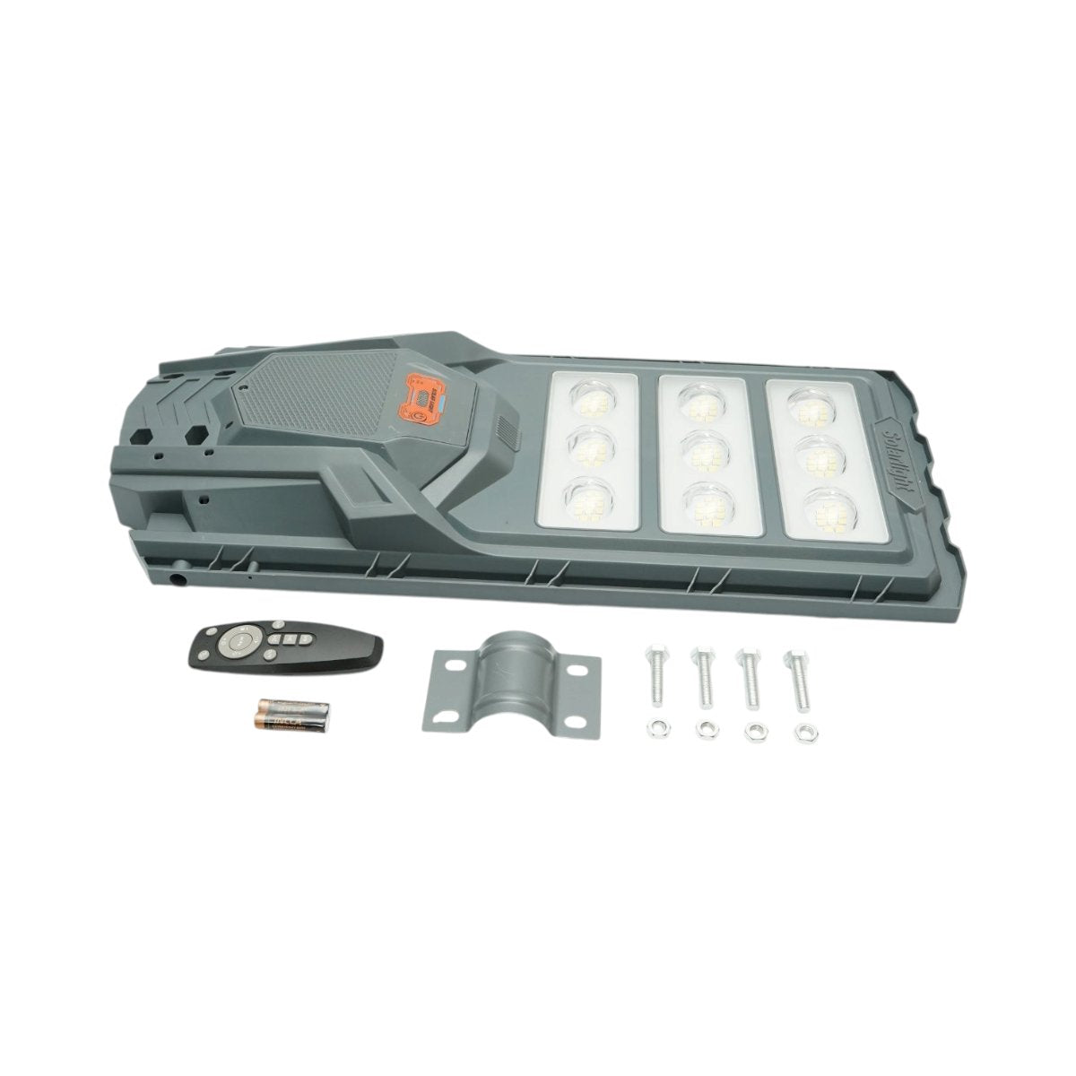 Napelemes LED közvilágítási lámpa 300W 20W-os napelem panellel, 15000mAh akkumulátor, mozgásérzékelő, távirányító, oszlopra szerelhető IP65 Breckner Germany