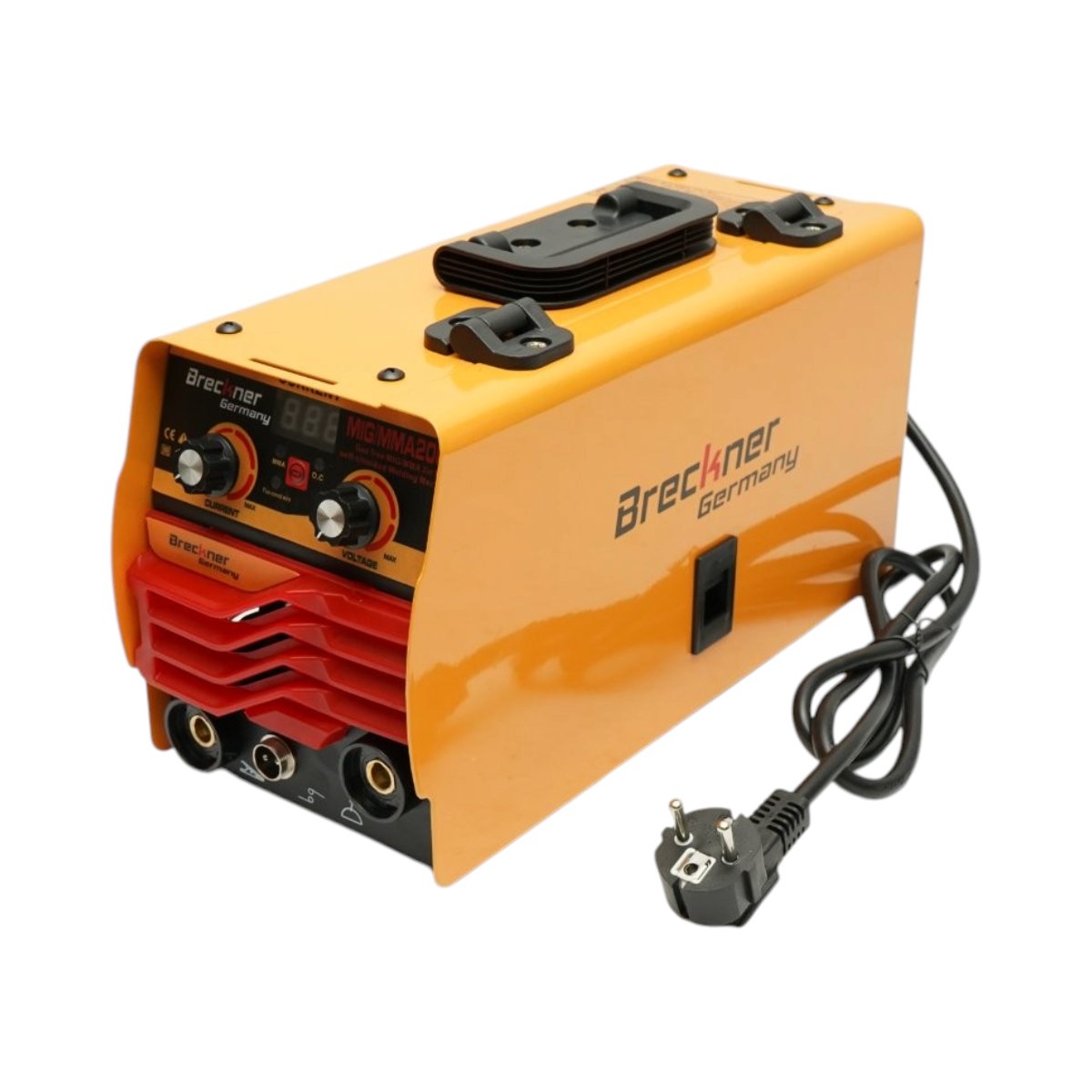 2 az 1-ben inverter hegesztőgép MIG/MMA gáz nélkül 200A, 220V, digitális kijelző, elektródás hegesztés, Flux Core E71T-GS dróttekercs mellékelve Breckner Germany