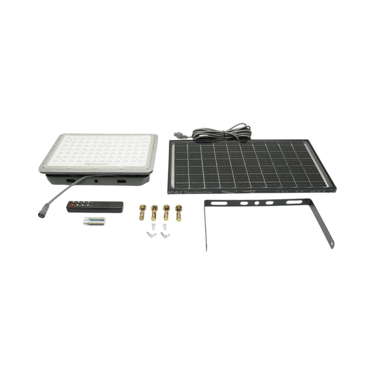 300W LED reflektor, 6500K bifaciális 30W napelem panellel, 15000mAh akkumulátor és távirányító IP66 Breckner Germany