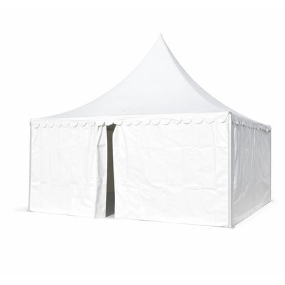 Pagoda típusú rendezvénysátor 6x6m, fehér UV-álló vízhatlan, PVC 950g/m2 tetőzet, alumínium keret 64x64x3mm