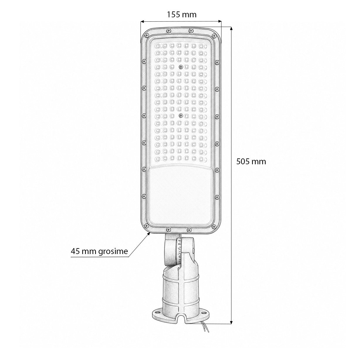 Breckner Germany LED közúti világítólámpa 100W, 100-265V, 6500K, 14000lm oszlopra szerelhető 505x155x45mm IP66