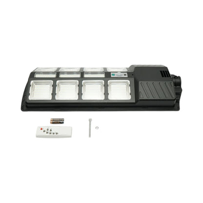 Napelemes LED közvilágítási lámpa 200W 12W-os napelem panellel, 8000mAh akkumulátor, mozgásérzékelő, távirányító, oszlopra szerelhető IP67 Breckner Germany