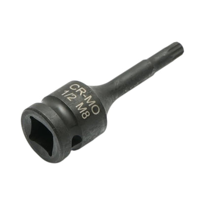 Breckner Germany M8 spline ütő bitdugókulcs 78mm, 1/2 inch négyzet Cr-Mo