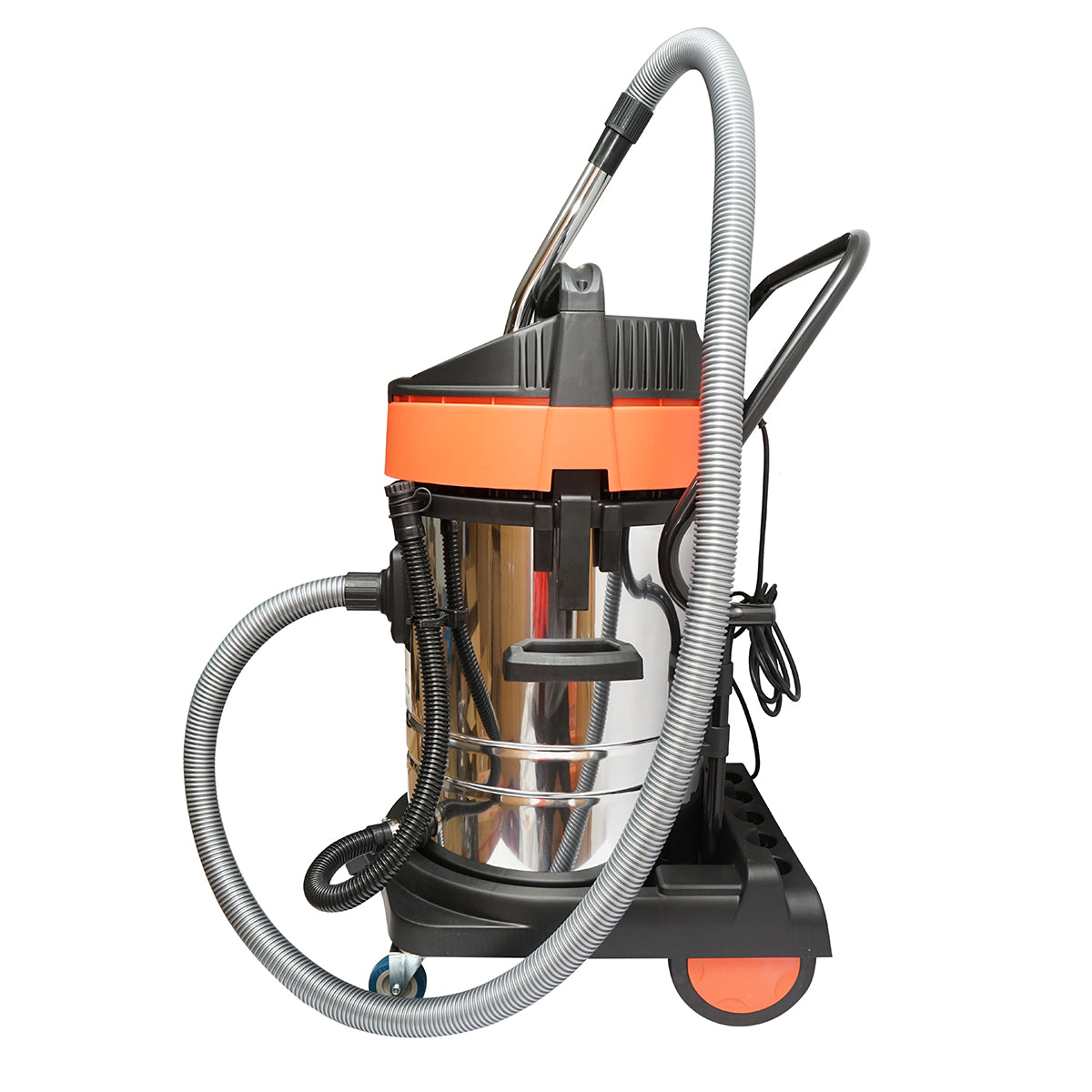 Professzionális ipari nedves/száraz porszívó 3000W, 220W, térfogat 70L rozsdamentes acél test Breckner Germany