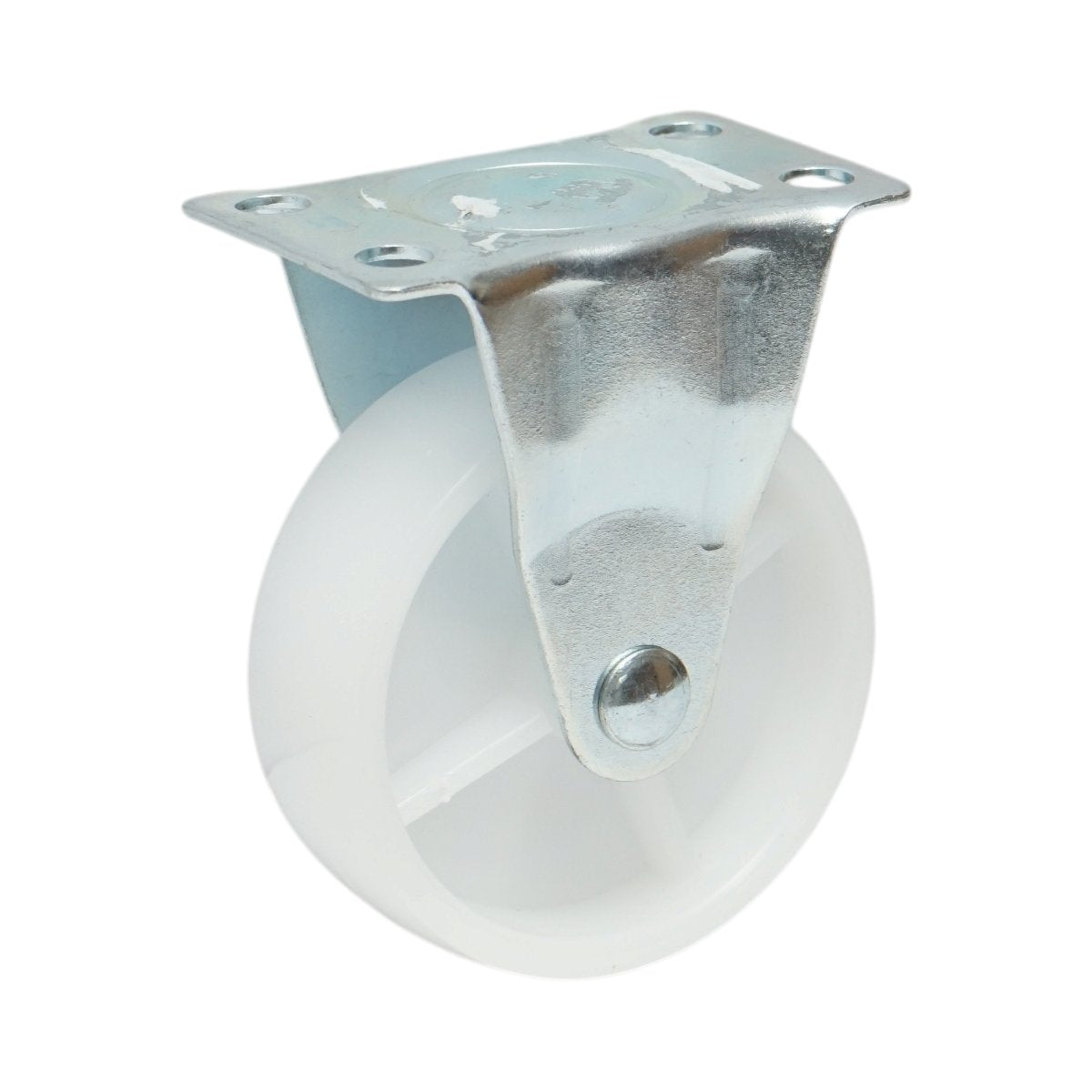 Rögzített kerék 73x25mm fék nélkül, fehér polipropilén, acél lemez 70x44mm 45kg