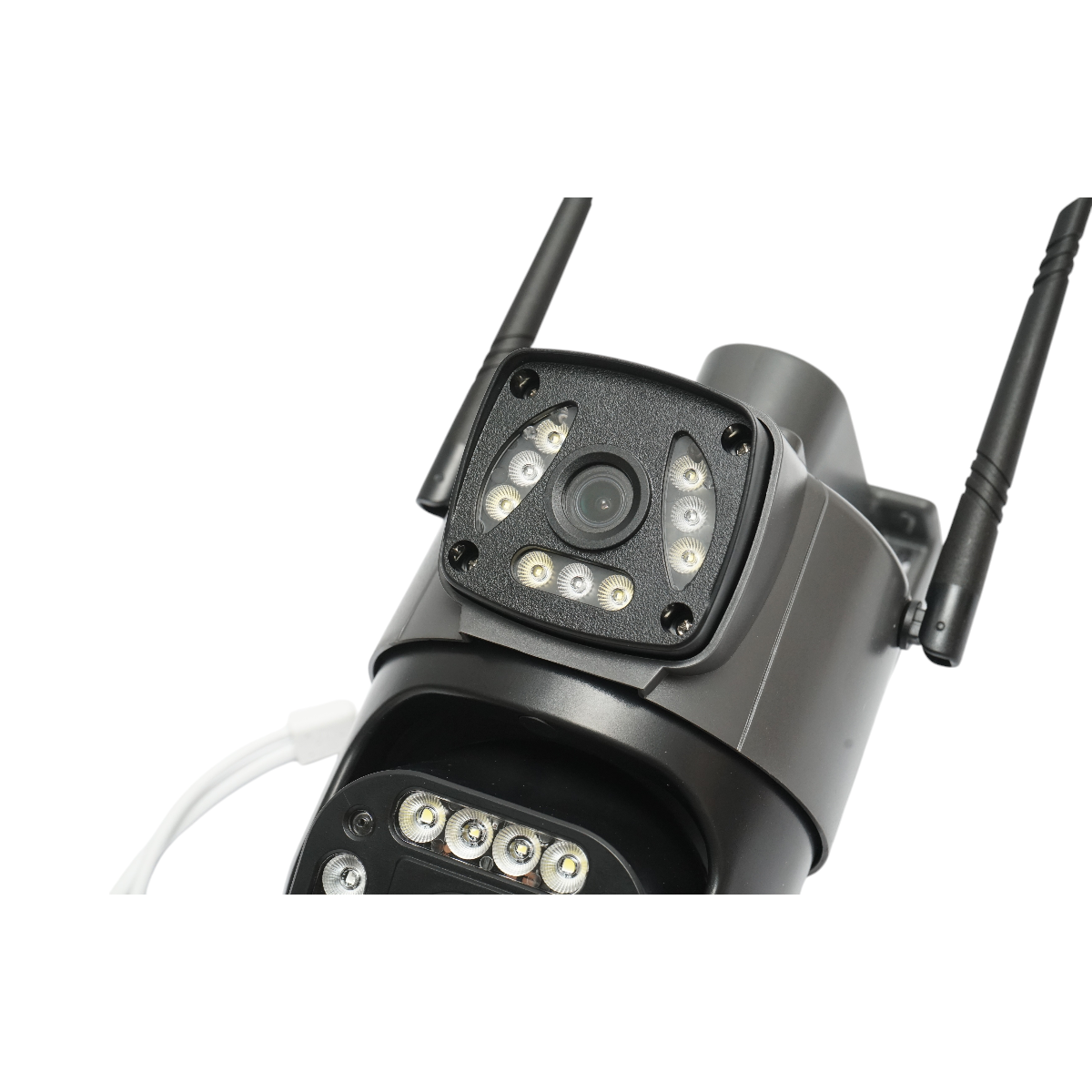 4MP 1080P, WIFI és 4G, PTZ kettős objektíves megfigyelő kamera mozgásérzékelővel, emberérzékeléssel és V380 Pro alkalmazással.