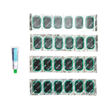 24 darabos ovális gumifolt szett 35x52mm + 1 db 20ml ragasztó tubus légumlőkhöz L-24 Michel