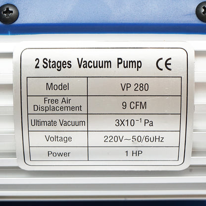 Vákuumszivattyú, vákuum 220V, 1 HP hűtőberendezésekhez 226l/min