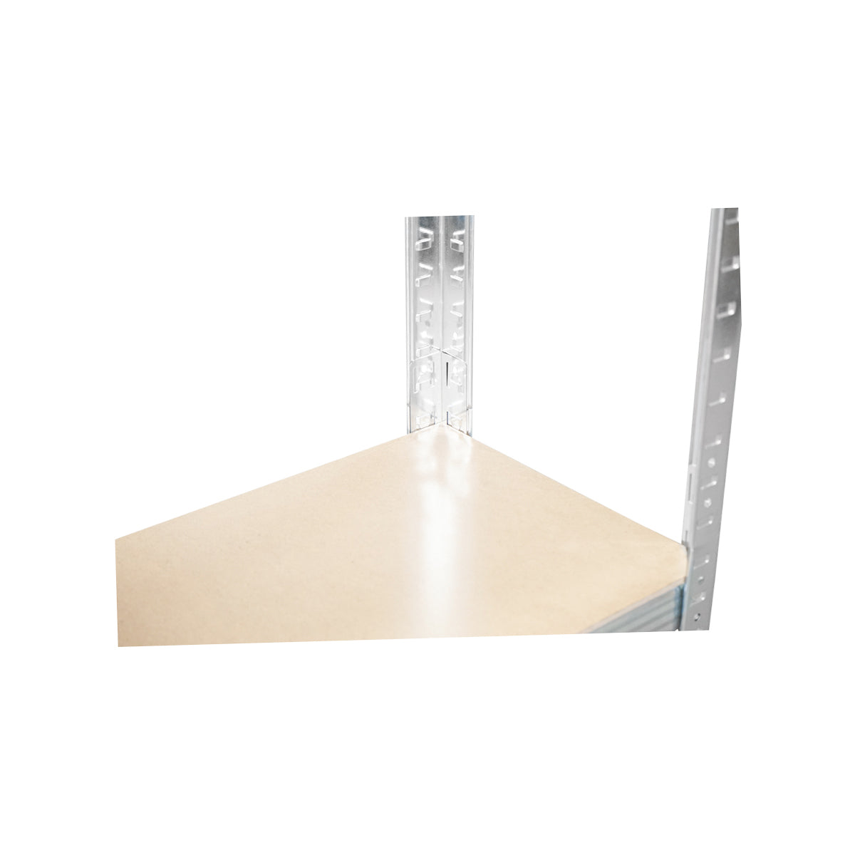 Salgó polc, fém polc, 5 MDF polccal, 180x90x50cm, 175kg/polc, csavarmentes szerelés, horganyzott, horganyzott.