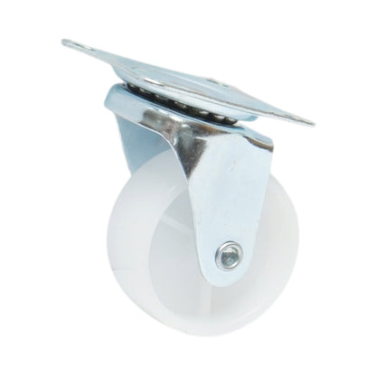 Forgó kerék 50x22mm fék nélkül, fehér polipropilén, acél lemez 58x47mm 30kg