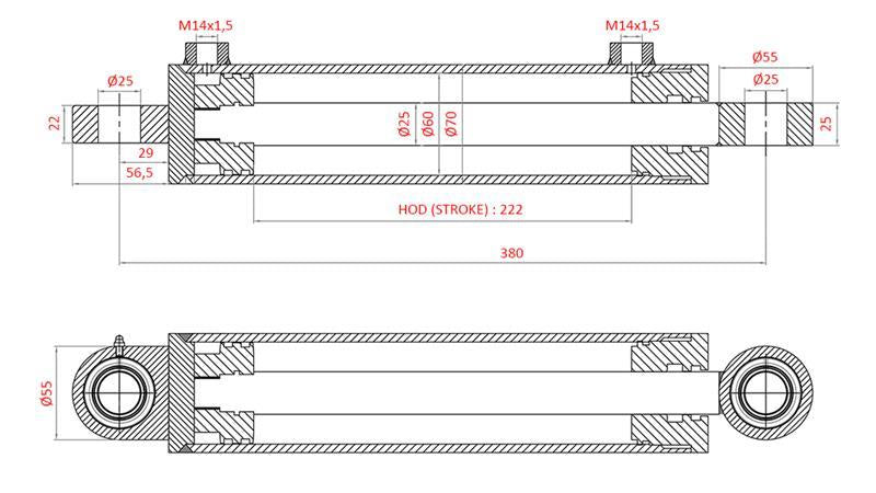 Szervokormány henger Case IH, FIAT, New Holland OEM kód 5134221, 5144124, 5144126, 5143970, 5156718