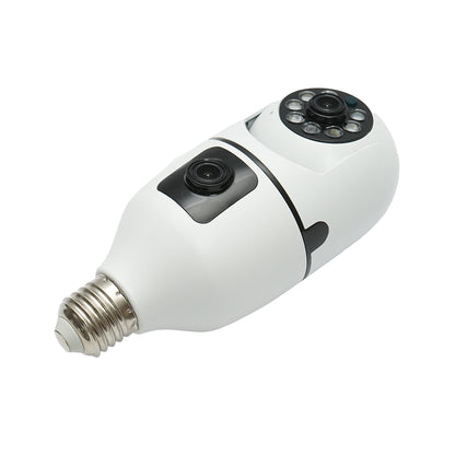 Felügyeleti kamera 2 objektíves intelligens izzó PTZ, WIFI 2.4G 1080P FHD 2MP, E27 izzó típus mozgásérzékelővel, éjjellátó és V380 Pro alkalmazással.