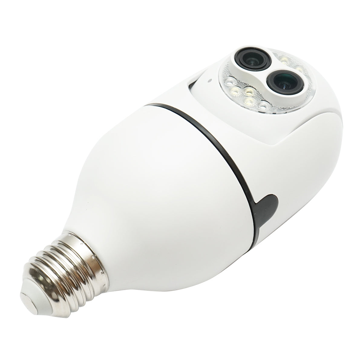 Intelligens izzó PTZ, WIFI 2.4G 1080P, E27 izzó kettős lencsés megfigyelő kamera mozgásérzékelővel, emberérzékeléssel és iCSee alkalmazással.