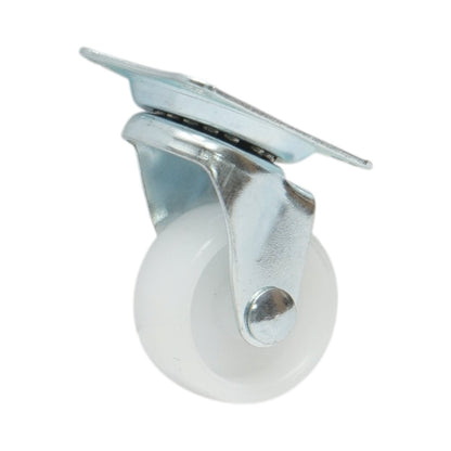 Forgó kerék 30x14mm fék nélkül, fehér polipropilén, acél lemez 39x33mm 15kg