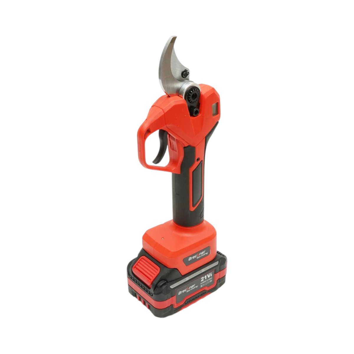 Elektromos metszőolló , kertészeti olló 500W 2 db 21V, 4Ah Li-Ion akkumulátorral, Brushless, digitális kijelző, max vágási átmérő 40mm Breckner Germany
