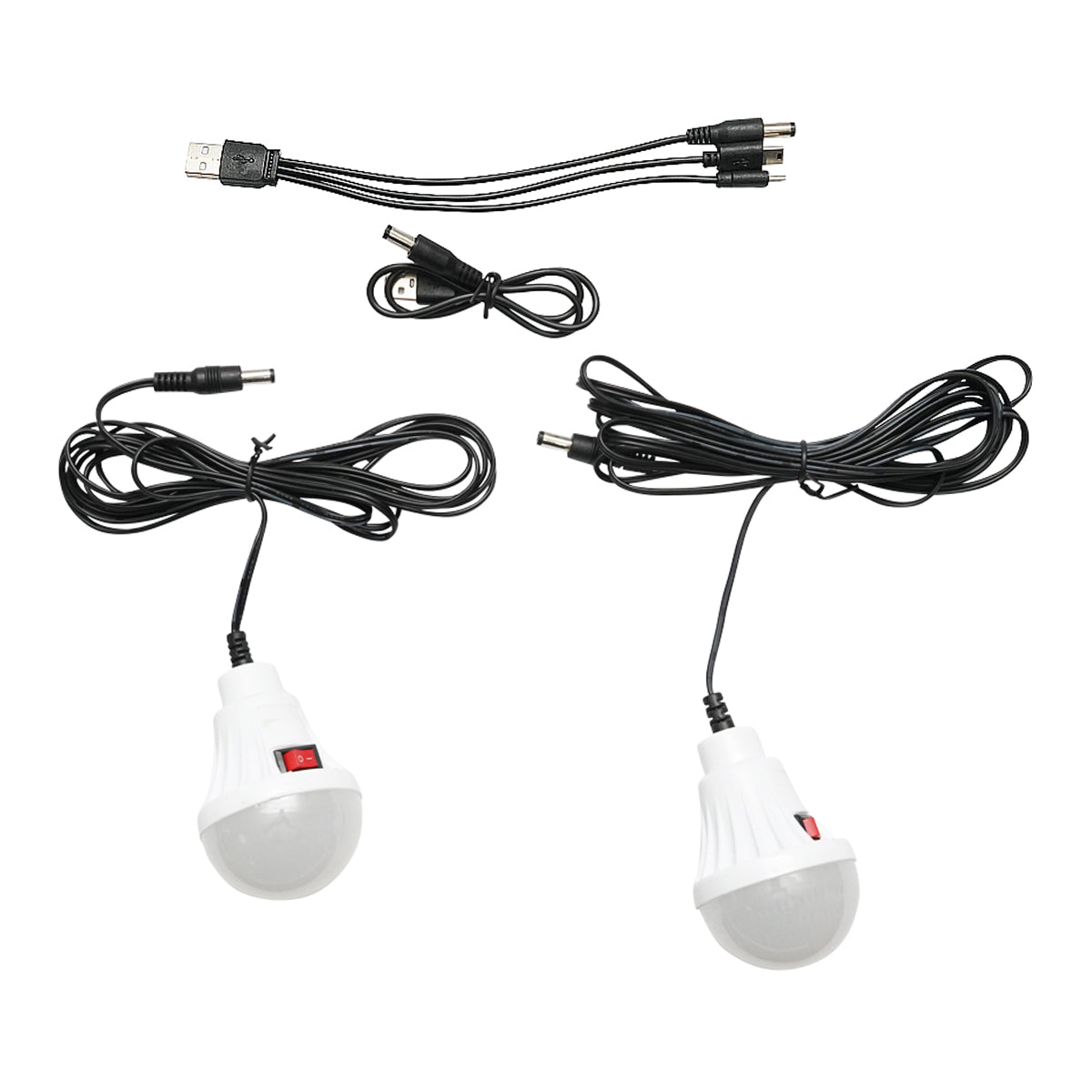 Hordozható LED világító készlet 2 izzóval / reflektorral, napelemmel és 4000 mAhH akkumulátorral halászathoz, kempingezéshez GD-8077