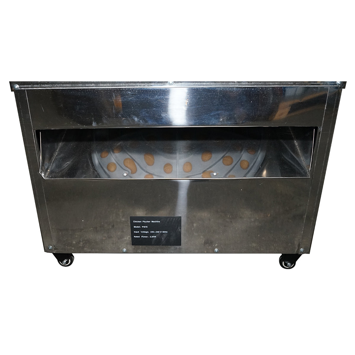 Rozsdamentes acél koppasztó gép, csirke pucoló 2200W, 220V max kapacitás 6 madár, 157 ujj, 240 r/min IP68