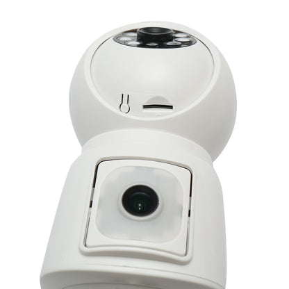 4 MP kétlencsés intelligens izzós megfigyelő kamera, 360 fokban forgatható PTZ, WIFI 2.4GHz, E27 izzó típus, mozgásérzékelővel és iCSee alkalmazással.