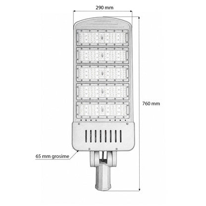 Breckner Germany LED közúti világítólámpa 250W, 100-265V, 6500K, 40000lm oszlopra szerelhető 760x290x65mm IP66