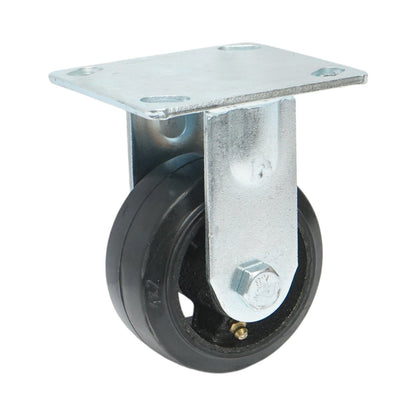 Rögzített ipari kerék 100x50mm fék nélkül, fekete tömör gumi, 115x100mm acéllemez 100kg