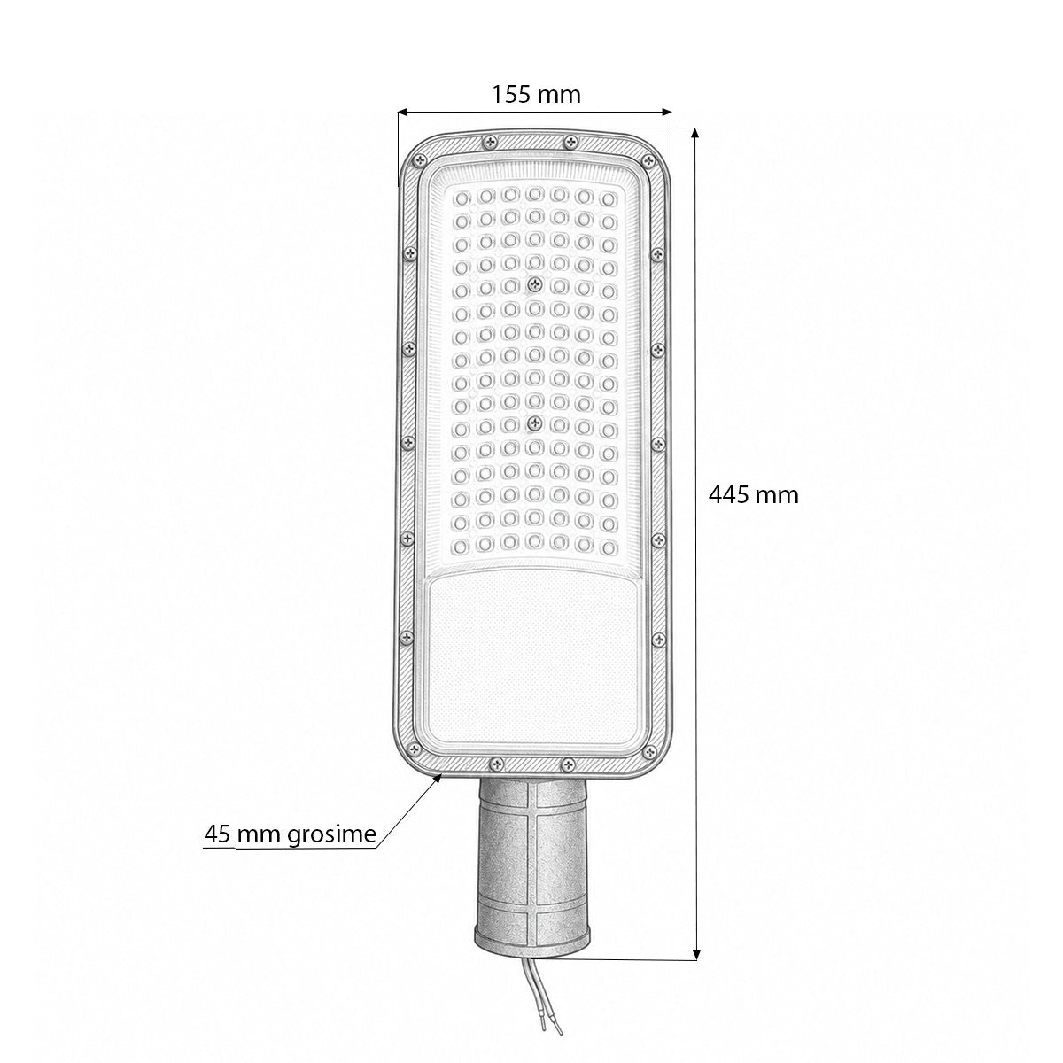 Breckner Germany LED közúti világítólámpa 100W, 100-265V, 6500K, 14000lm oszlopra szerelhető 445x155x45mm IP66