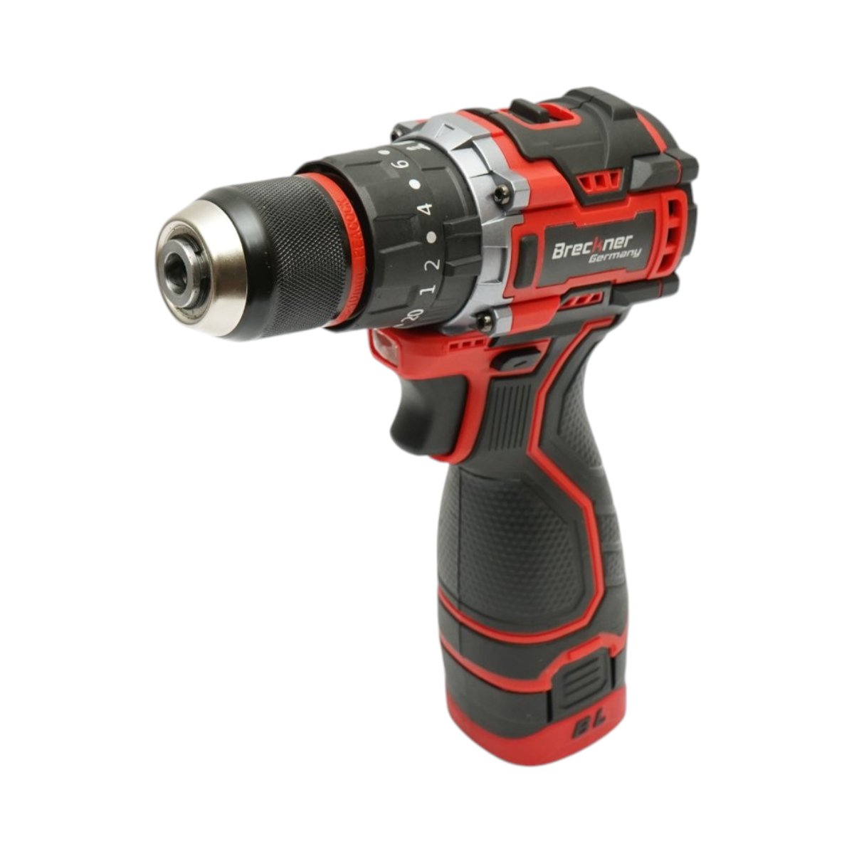 Fúró-csavarbehajtó gép ütőfunkcióval 320W, 2 akkumulátor 16.8V, 1.5Ah Li-ion, LED, brushless, 50Nm, 10mm tokmány, 0-500/1500rpm Breckner Germany