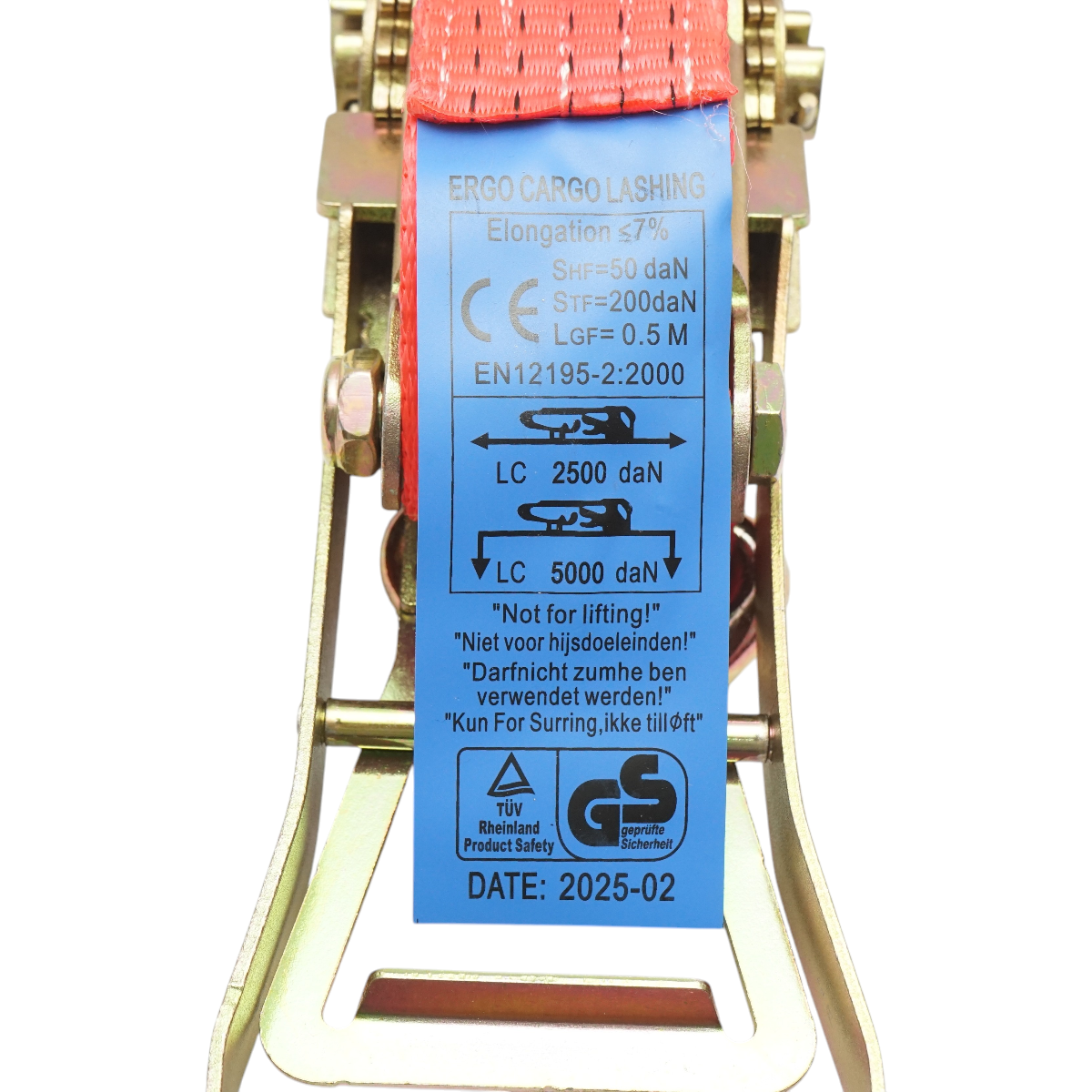 Teherszállító heveder 12mx50mm 5T (ERGO dupla racsni) Breckner Germany