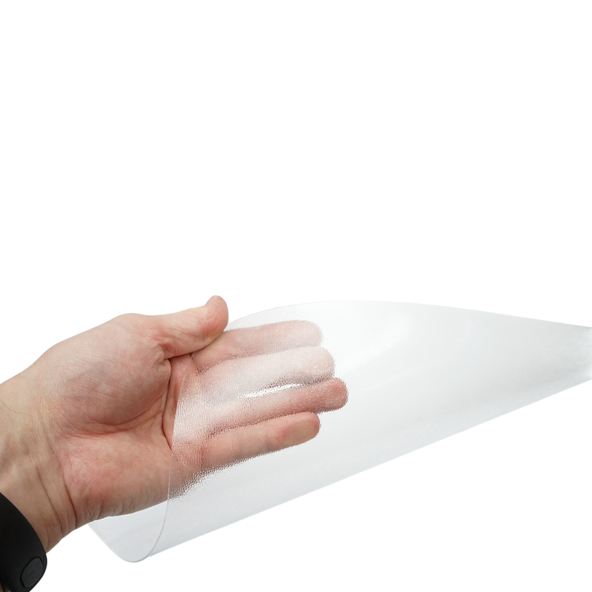 Asztalvédő fólia átlátszó csúszásmentes szilikonozott PVC 100cm, 0.8mm vastagság, textúrált minta 20m/tekercs Breckner Germany