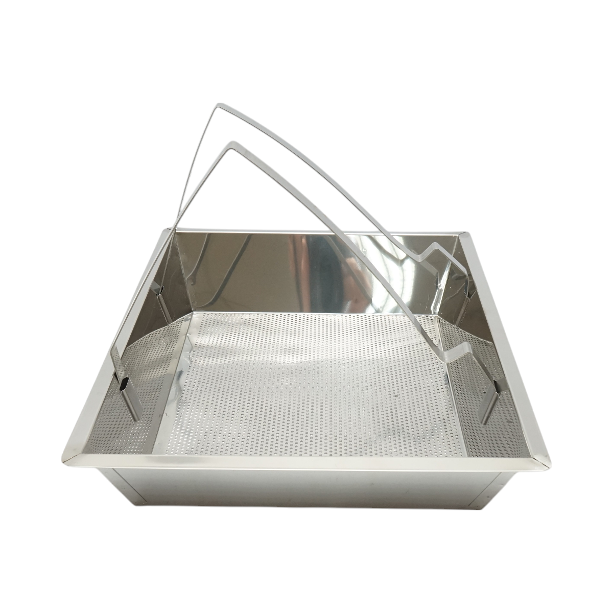 Fedelező tálca állvánnyal , rozsdamentes acél 520x415x110mm