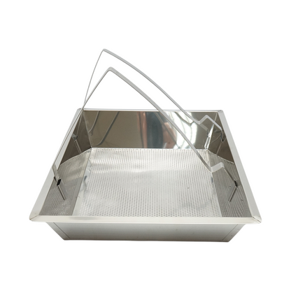 Fedelező tálca állvánnyal , rozsdamentes acél 520x415x110mm