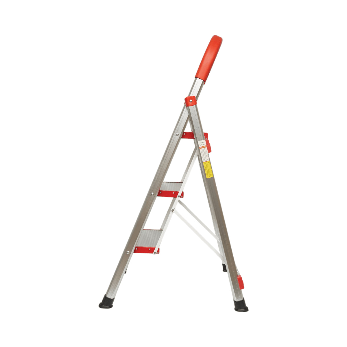 Összecsukható alumínium létra, 3 csúszásmentes lépcsőfok, magasság 68cm, maximális terhelés 130Kg