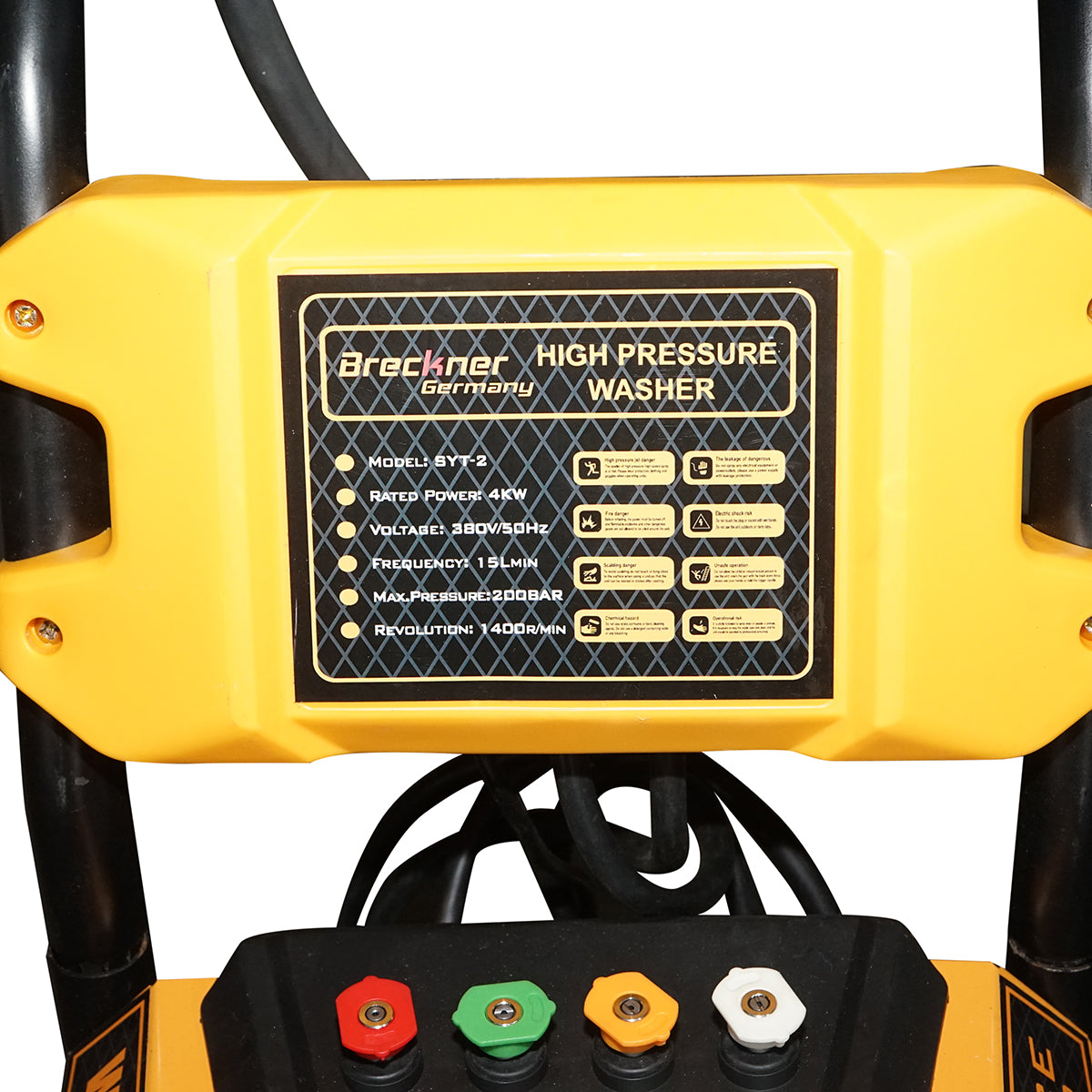 Magasnyomású mosó 4KW/380V, 220 bar, 15 L/min áramlás tömlővel és szórópisztollyal Breckner Germany