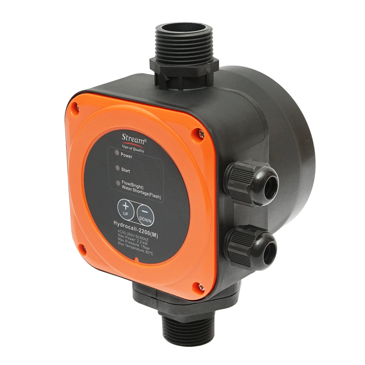 Automatikus elektronikus nyomáskapcsoló 2,2KW, 220V vízszivattyúhoz, kézzel állítható nyomás max. 15 bar HYDROCALL-2200M