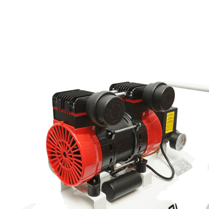 50 literes légkompresszor, 2 hengeres 1,5 kW/2,1 LE motor, maximális nyomás 8 bar, levegőbeömlési térfogat 155 l/perc Breckner Germany