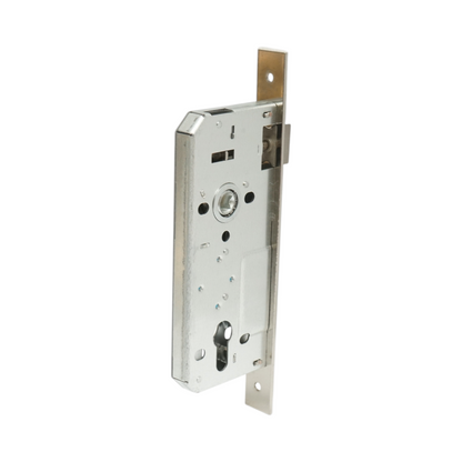 Beépített ajtózár nyelvvel 73x177mm, előlap 23x240mm, szatén nikkel, csavarok mellékelve