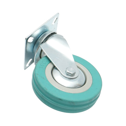 Forgó kerék 100x26mm fék nélkül, kék tömör gumi, 75x75mm acél lemez 55kg