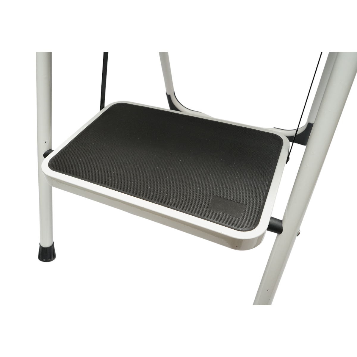 Összecsukható fém létra, 3 lépcsőfok, csúszásmentes gumi, magasság 127cm, maximális terhelés 150Kg Crownman