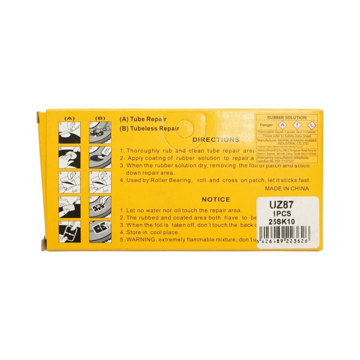 24 darabos 32x50mm téglalap alakú gumifolt, defektjavító szett gumiabroncsokhoz és belső tömlőkhöz + 1 db 20ml ragasztó tubus