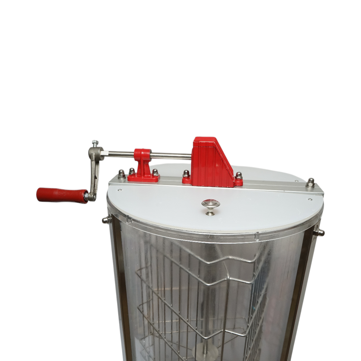 Kézi méhészeti centrifuga, pörgetőgép, átlátszó mézkiemelő 3 kerettel