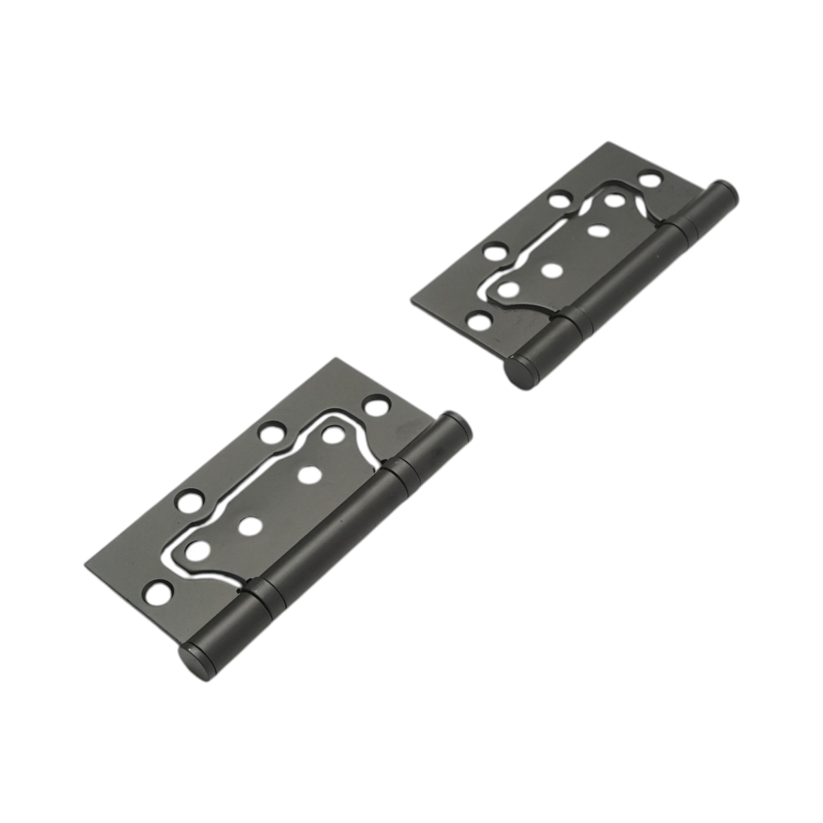 2 darabos bútor süllyesztett típusú pillangó zsanér 100x50mm, fekete acél, csavarokkal