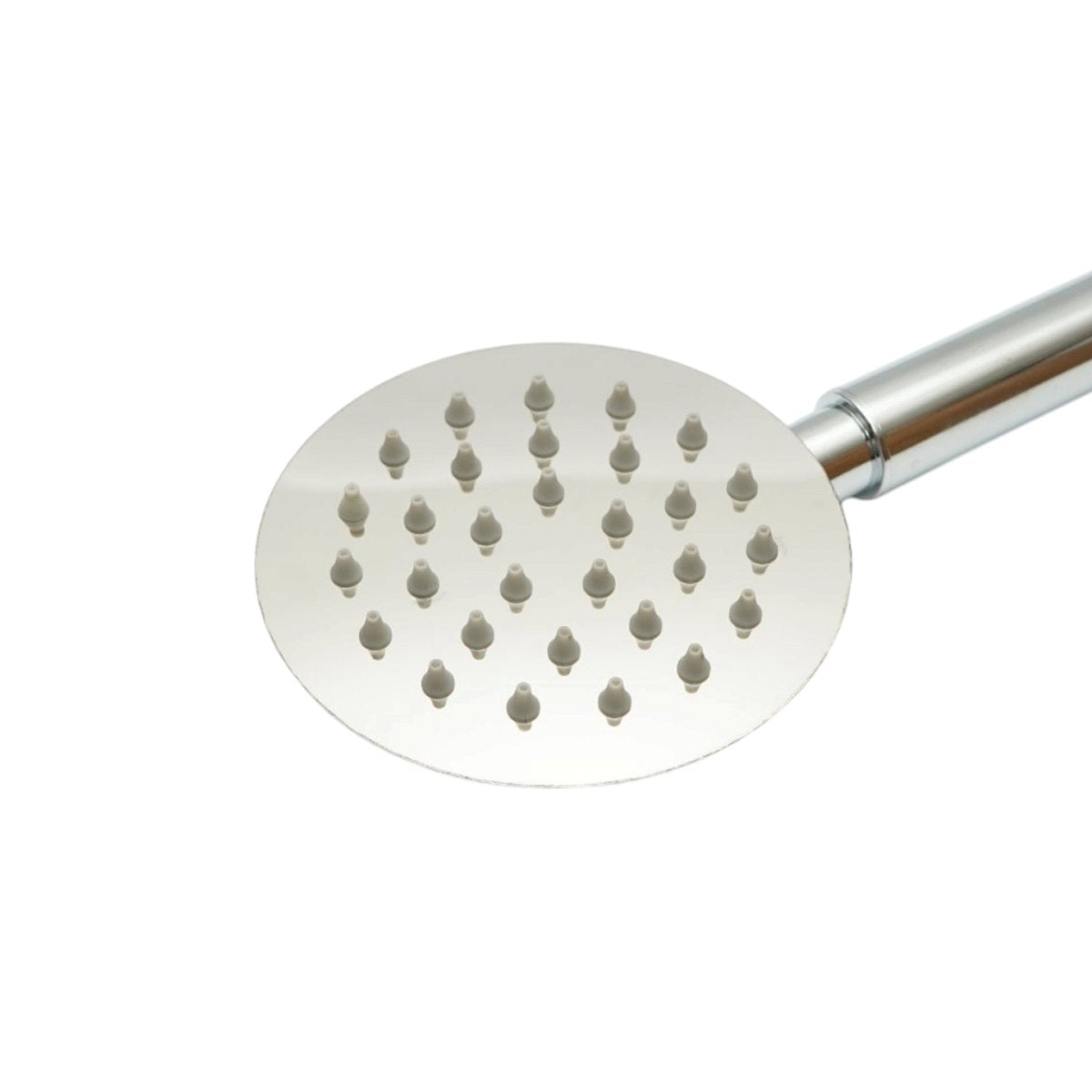 Kerek zuhanyfej fürdőszobához, 1 funkciós esőzés típusú, szilikon fúvókák, fényes króm, rozsdamentes acél 100x225mm