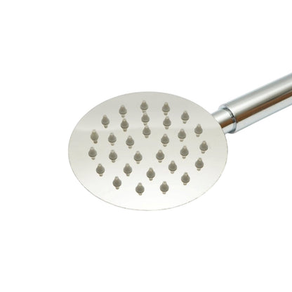 Kerek zuhanyfej fürdőszobához, 1 funkciós esőzés típusú, szilikon fúvókák, fényes króm, rozsdamentes acél 100x225mm