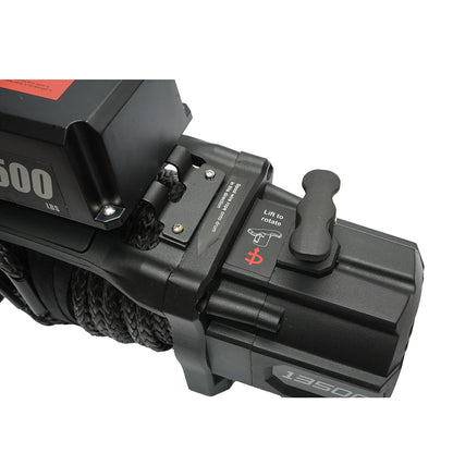 Elektromos csörlő távirányítóval 12V, 6.1T (13500lbs) 6.5CP, szintetikus kábel 9x24m, mágnesszelep 400A Breckner Germany