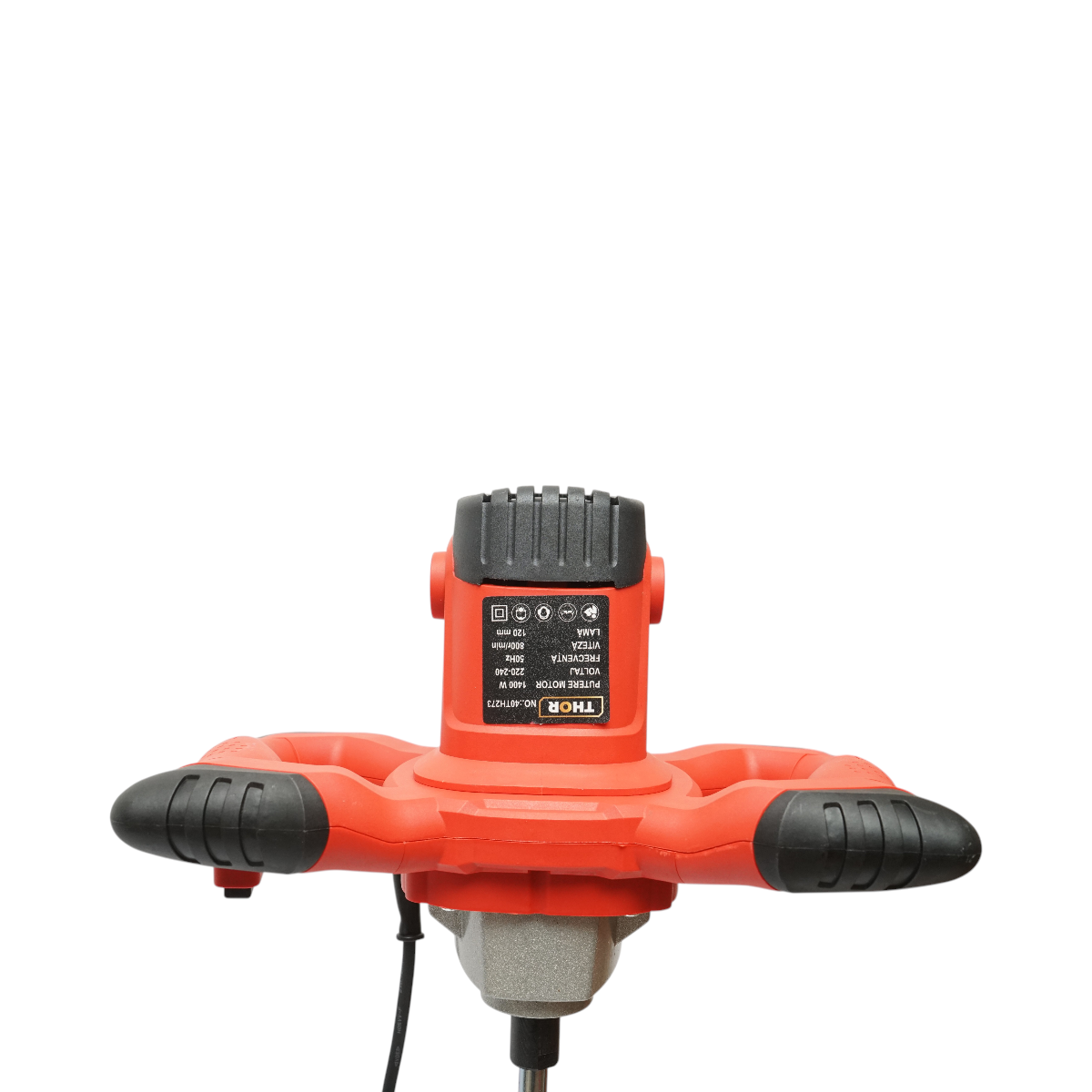 Elektromos keverőgép 1400W, 220V, 6 sebességfokozat 0-800rpm, 120mm lapát, M14 ragasztóhoz, festékhez, habarcshoz THOR