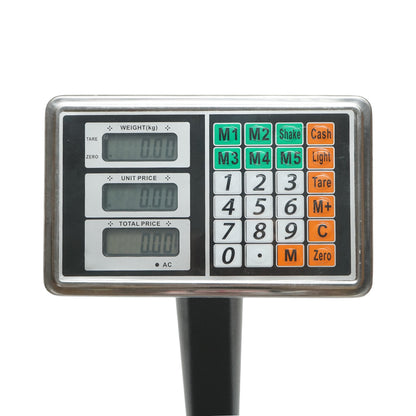 700kg-os elektronikus padlómérleg platformtípus 600x450mm összecsukható karral, LCD kijelző