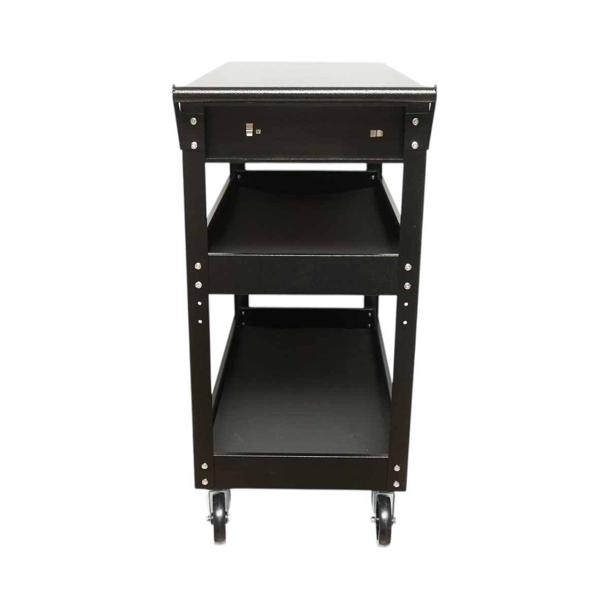 Szerszámkocsi műhelyi fém kerekeken 3 polccal és 1 fiókkal 775x410x895mm Breckner Germany