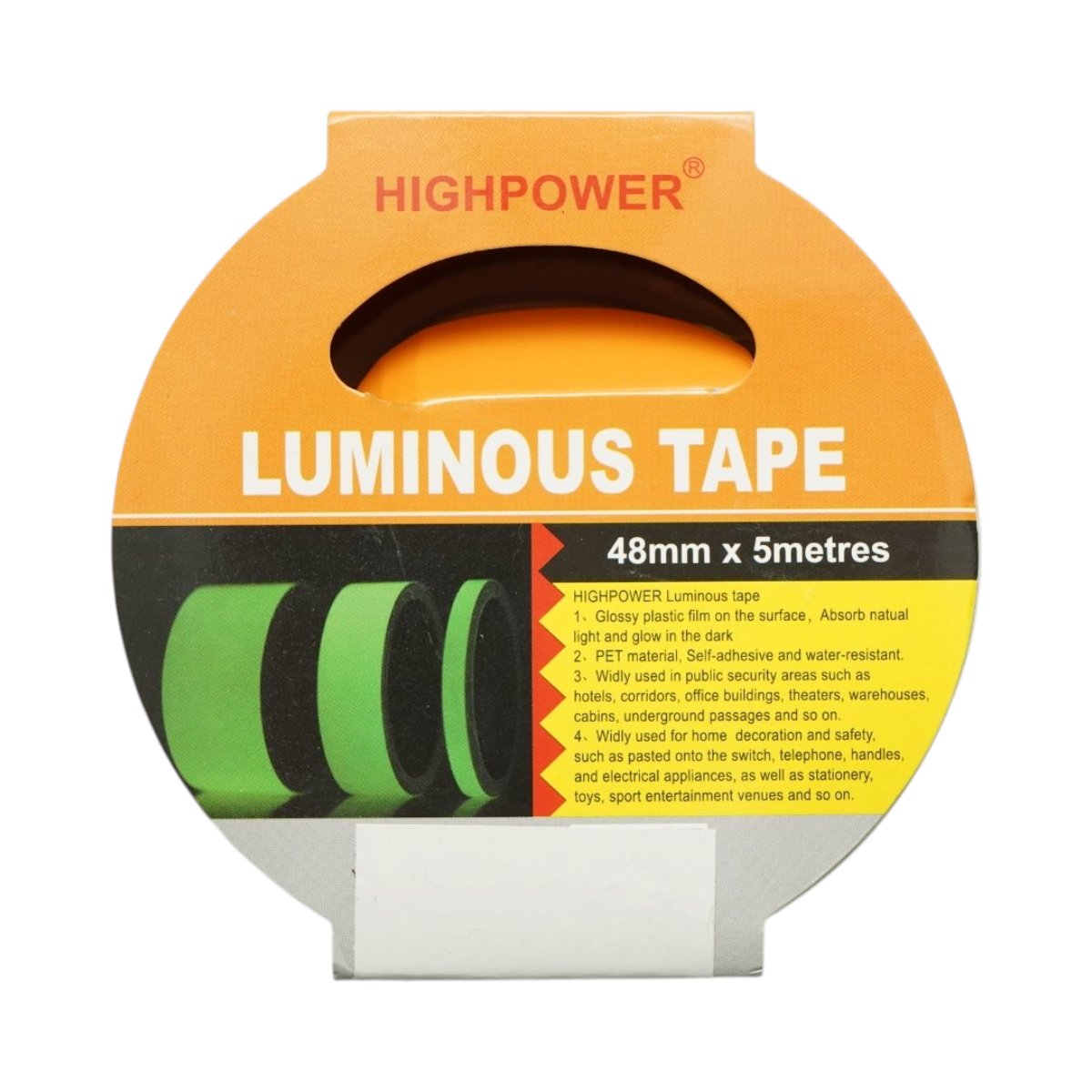 HighPower foszforeszkáló zöld ragasztószalag 48mm x 50m