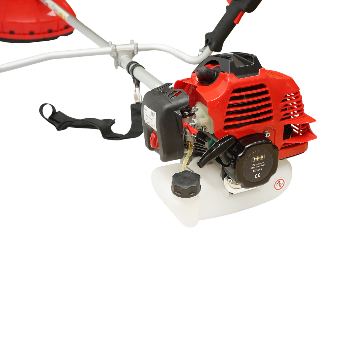 Professzionális benzinmotoros fűkasza THOR Standard 3LE, 2T 52cc, fordulatszám 7500rpm, 3T korong, huzalos dob, tartozékkészlet tartalmazza