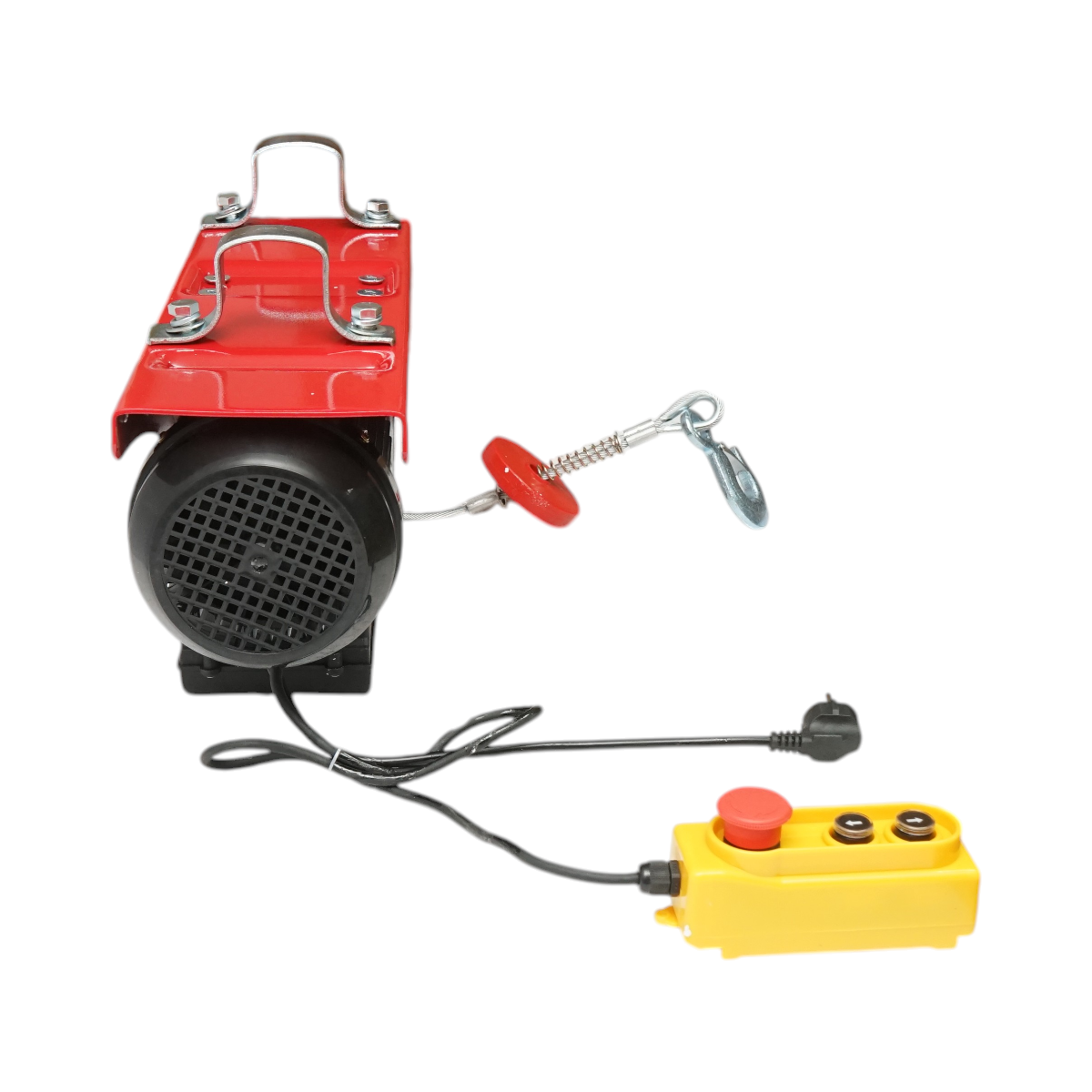 Elektromos emelő 220V/50Hz 2200W, max terhelés 500/1000Kg, emelési sebesség 4-8m/min, emelési magasság 6-12m IP40
