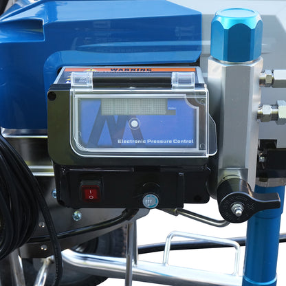 Professzionális airless festékszóró szivattyú dugattyúval és kefe nélküli motorral 4,5 kW, 220 V, 8,5 l/perc áramlás, 517-es fúvóka, maximális nyomás 227 bar M85